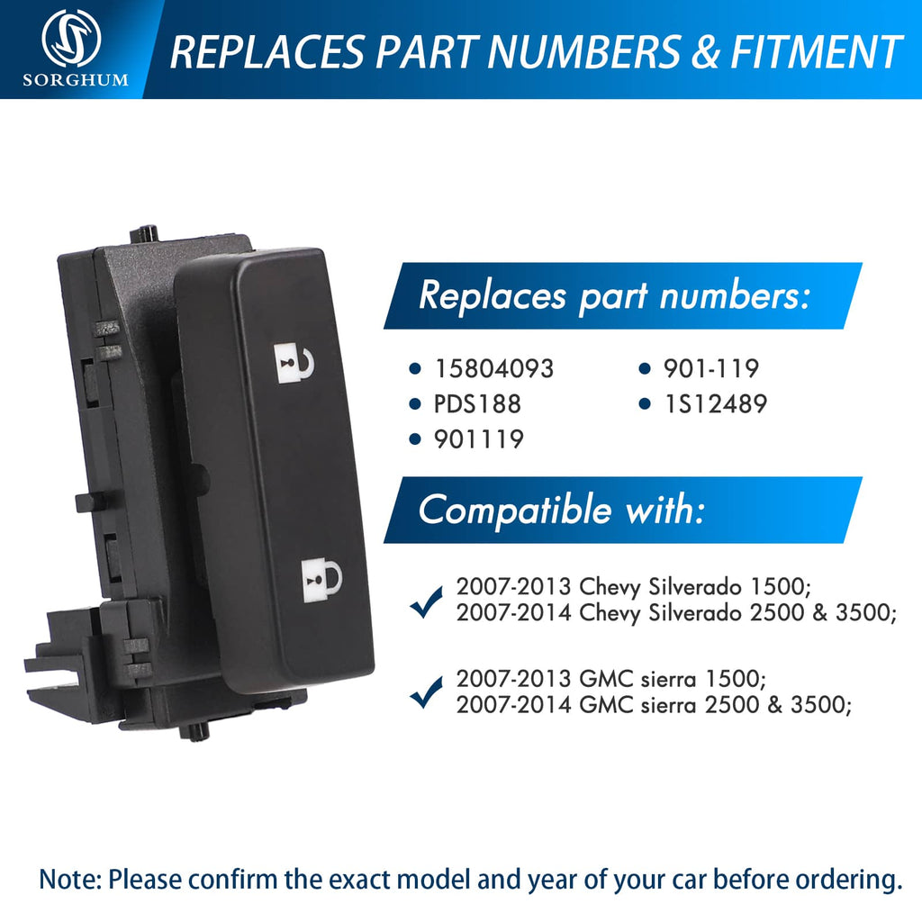 Sorghum 15804093 Door Lock Control Switch For Chevrolet Silverado For GMC Sierra 2007-2013