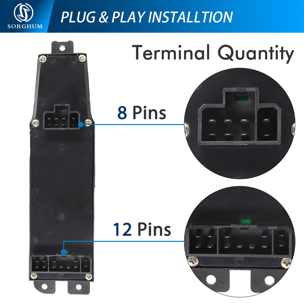 Sorghum 68171680AB 12+8pins Master Power Window Switch For Dodge Dakota Durango 2001-2004