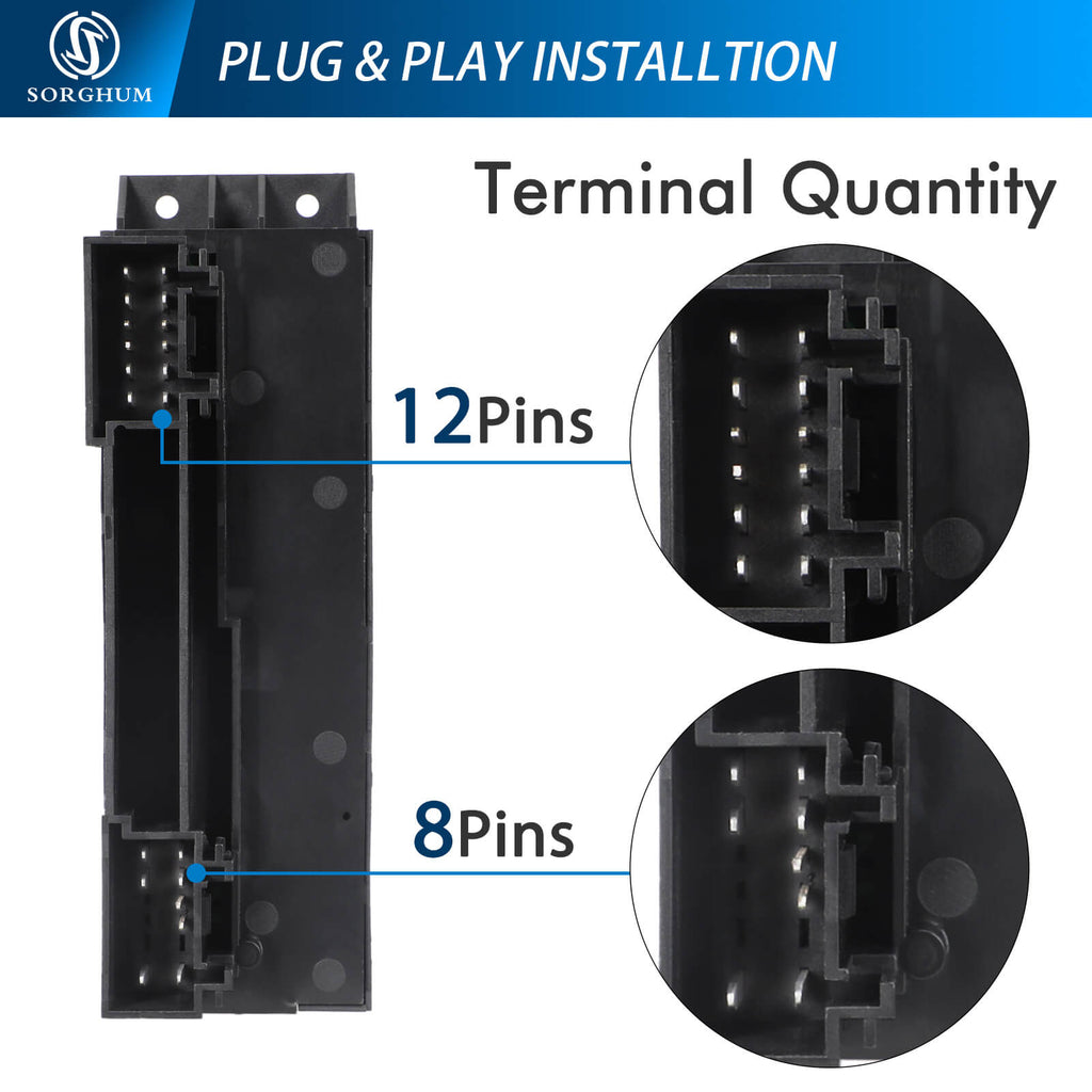 Sorghum 15720127 12+8 pins Front Driver Side Power Window Master Lifter Switch For Chevy For Cadillac Escalade For GMC