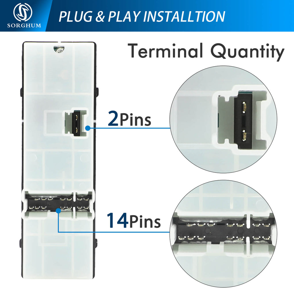 Sorghum 25401-ZN50C 14+2pins Master Power Window Control Switch for Infiniti EX35 EX37 for Nissan Altima