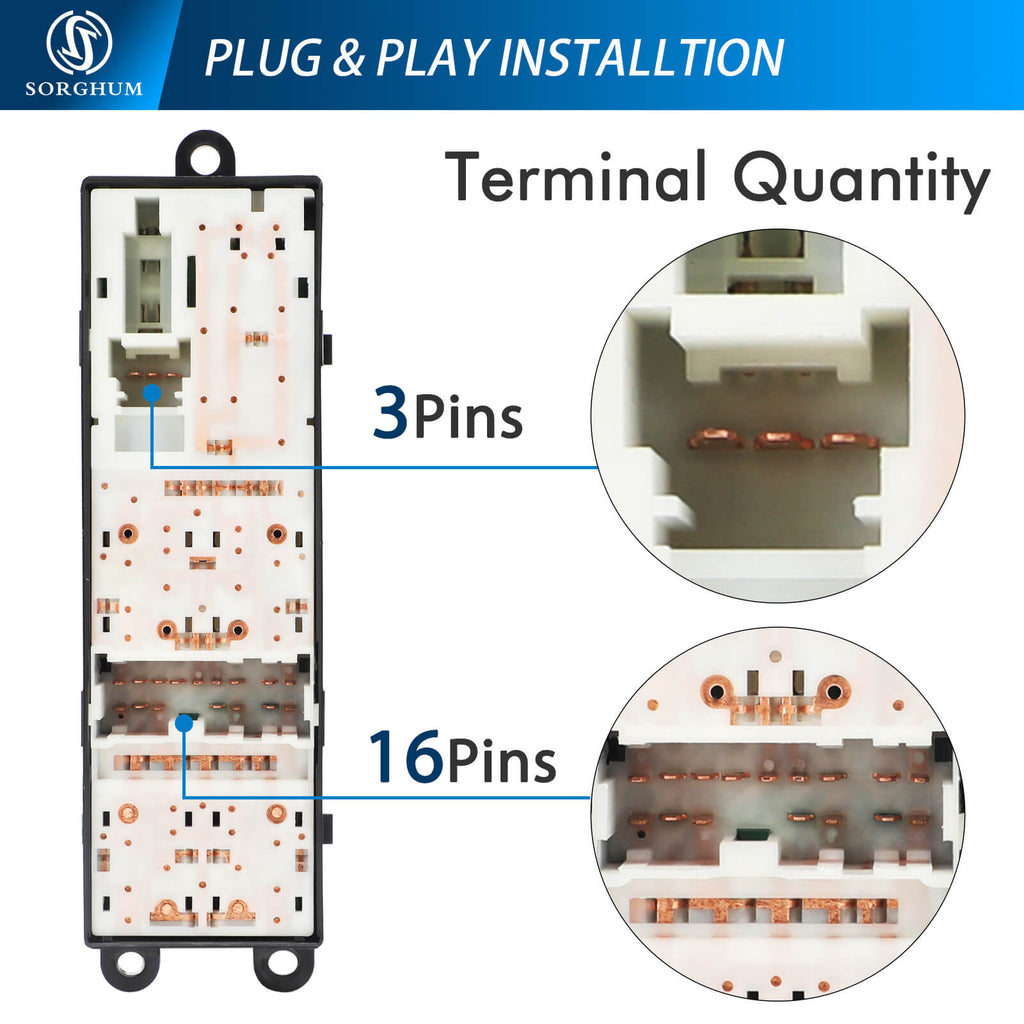 Sorghum 25401-ZT10A 16+3pins Electric Power Window Master Switch For Nissan Titan Armada 2004-2012