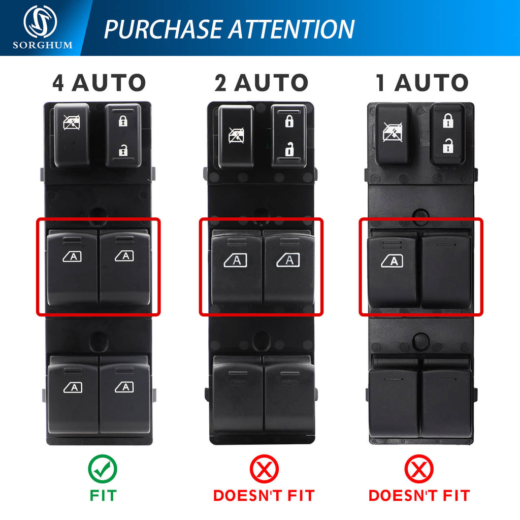 Sorghum 25401-JK42E 10+3pins Front Side Master Power Window Switch for Infiniti G35 G37 Q40