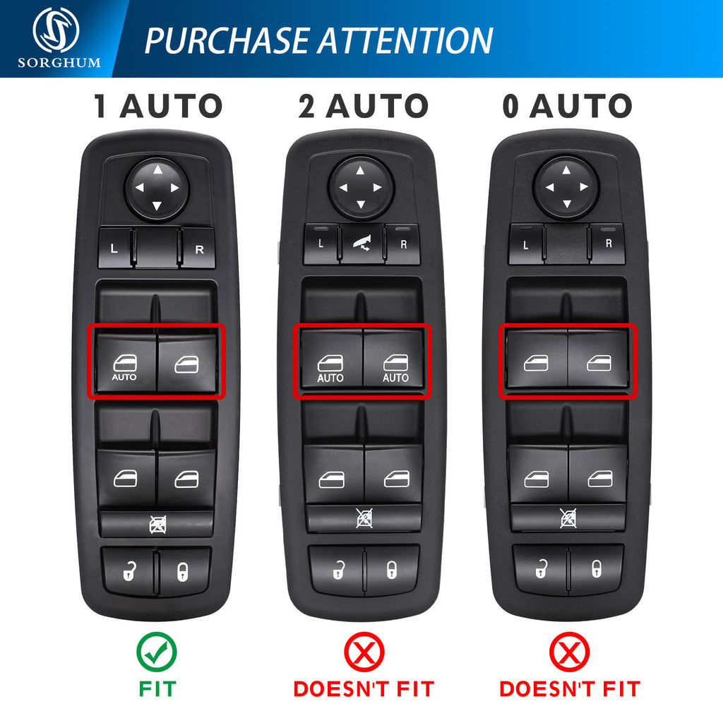 Sorghum 68307001AA Left Driver Master Power Window Switch 14+6 Pins For Dodge Journey 2017-2019