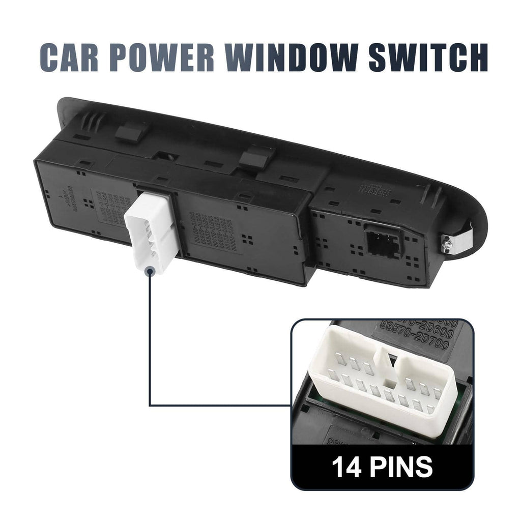 Sorghum 93570-2D100 14pins Front Left Side Power Master Window Switch With Panel and Rearview Mirror Switch for Hyundai Elantra 2002-2006