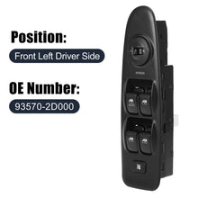 Load image into Gallery viewer, Sorghum 93570-2D100 14pins Front Left Side Power Master Window Switch With Panel and Rearview Mirror Switch for Hyundai Elantra 2002-2006